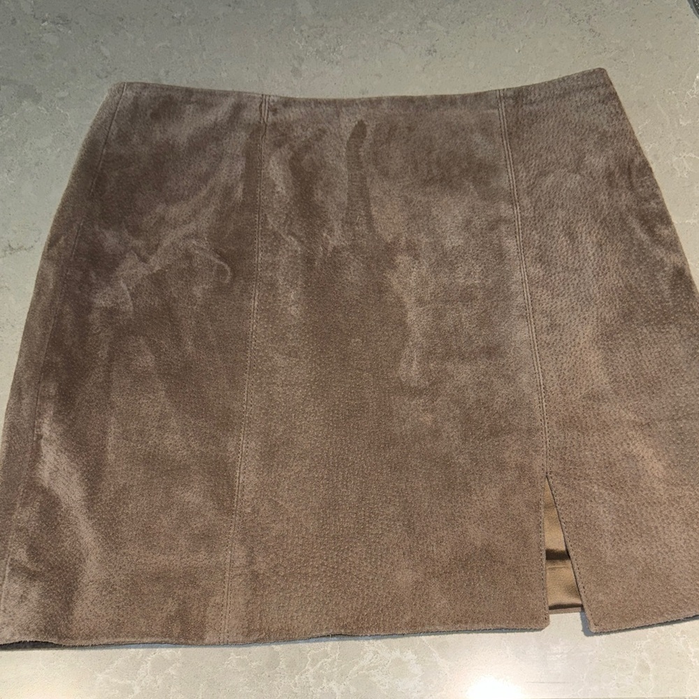 Blank NYC Suede Mini Skirt in Taupe